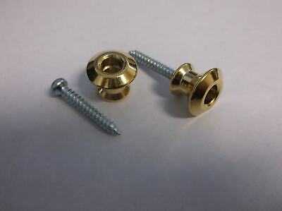 NEW - Buttons and Screws (2) For Dunlop Dual Design Strap Locks - GOLD