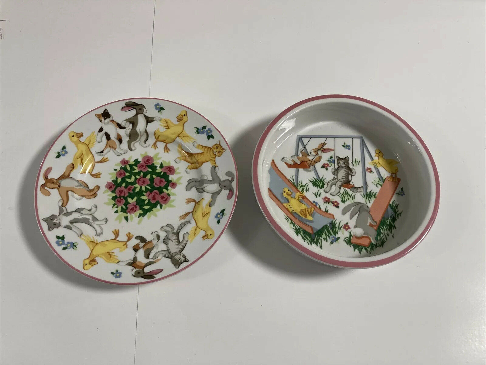 Vintage Japan TIFFANY & Co Tiffany Playground Porcelain Plate and Bowl