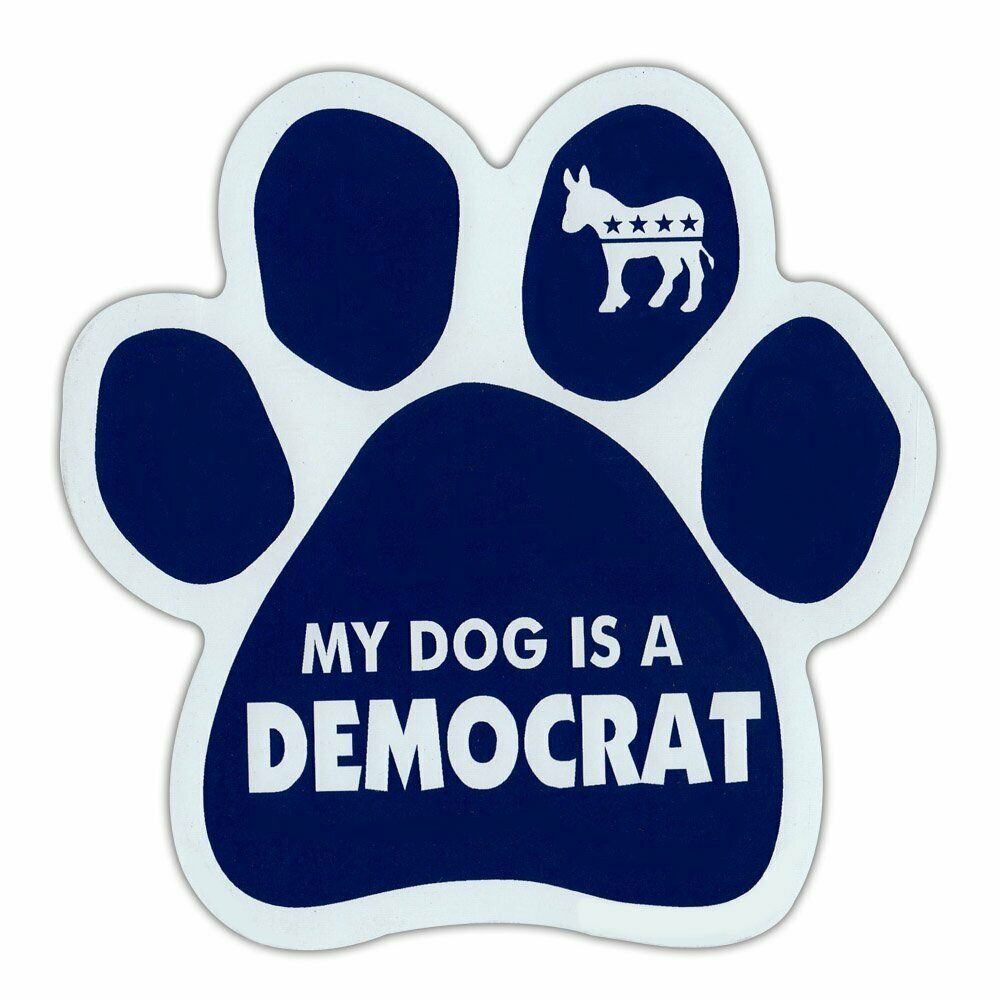 Magnet, Dog Paw, My Dog is a Democrat (Blue, Donkey Graphic), 5.5