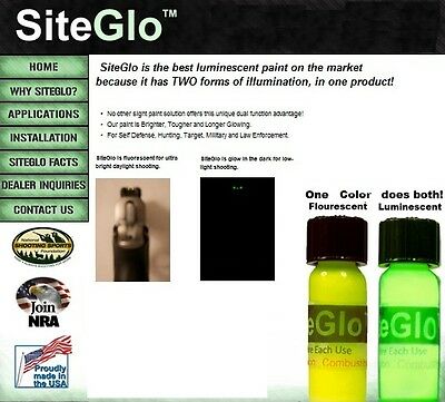 SiteGlo(TM)  Glow In The Dark Gun Sight Paint -Now Improved!