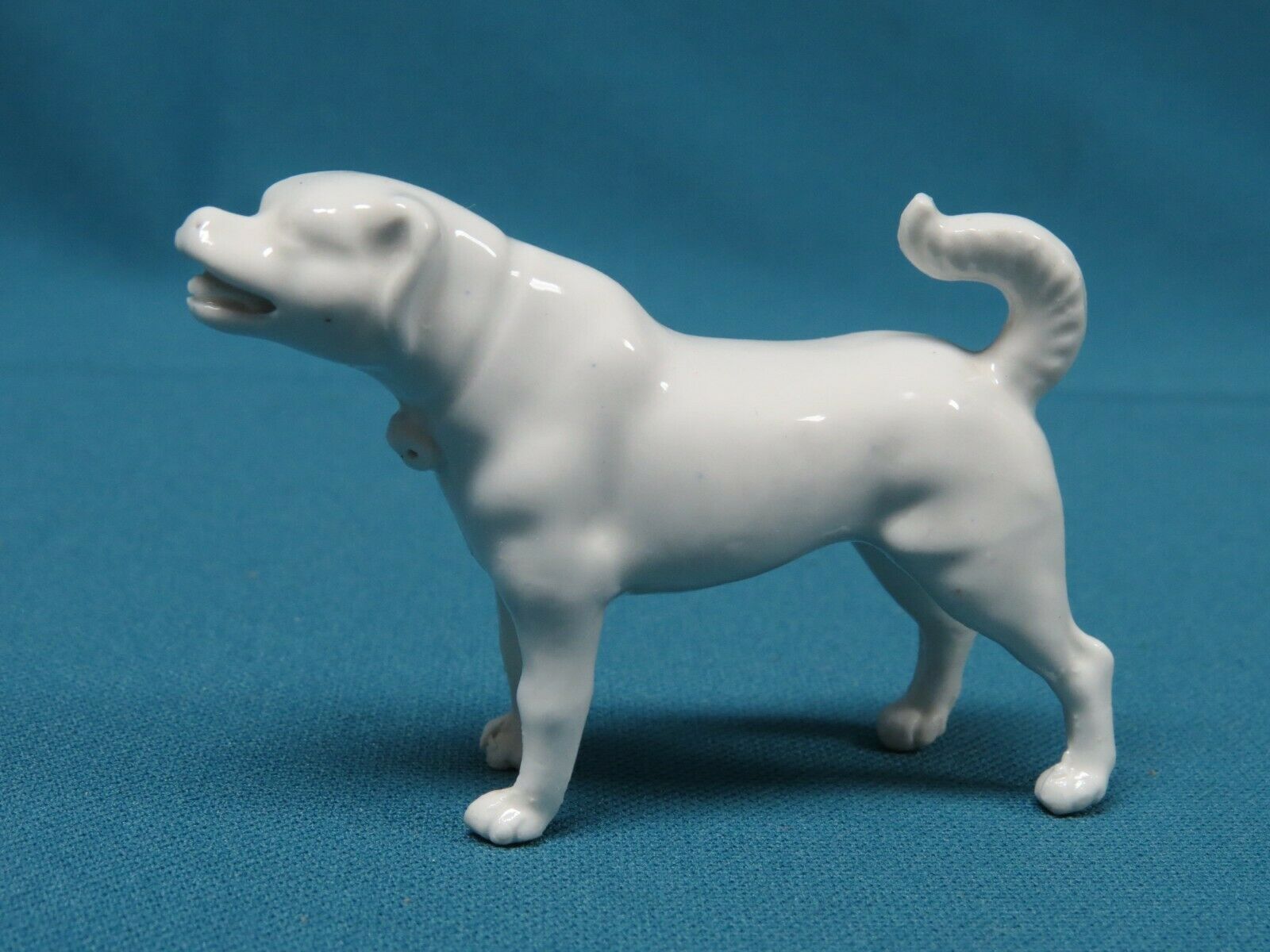 Vintage All White Porcelain Barking Dog Figurine