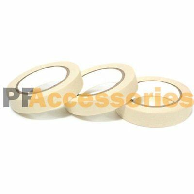 3 Rolls 60 Ft General Purpose Masking Tape 0.7" Inch Adhesive Ivory White Lot