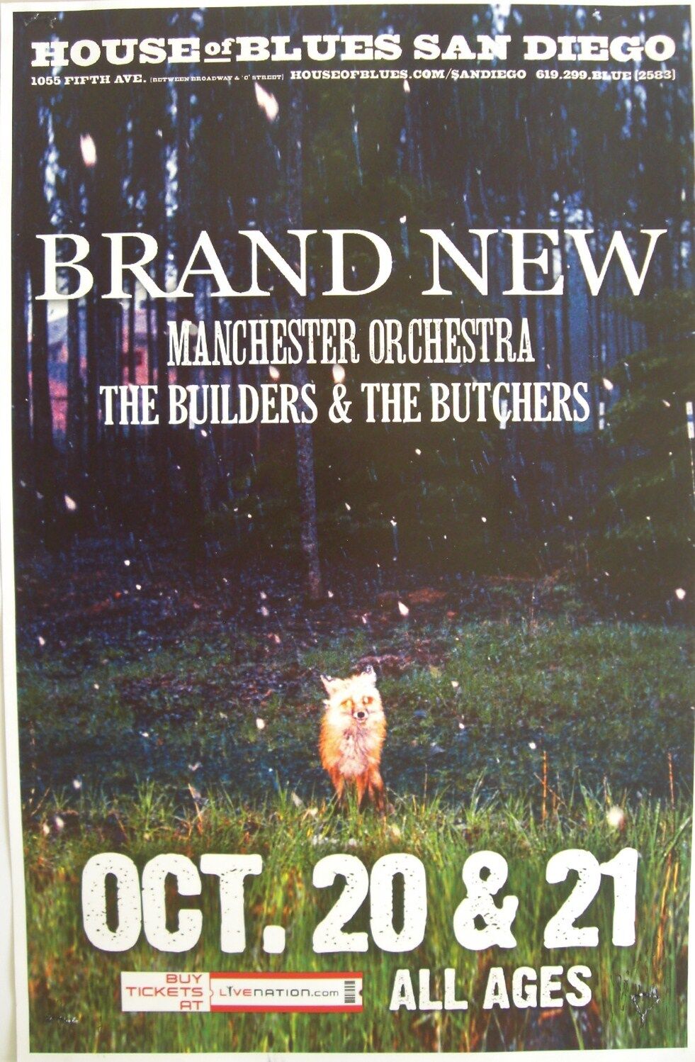 Brand New / Manchester Orchestra 2009 San Diego Concert Tour Poster - Alt Rock