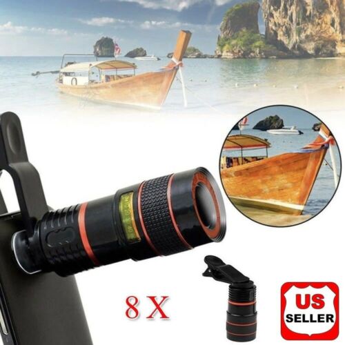HD 8X Clip on Optical Zoom Telescope Camera Lens for Universal Mobile Cell Phone