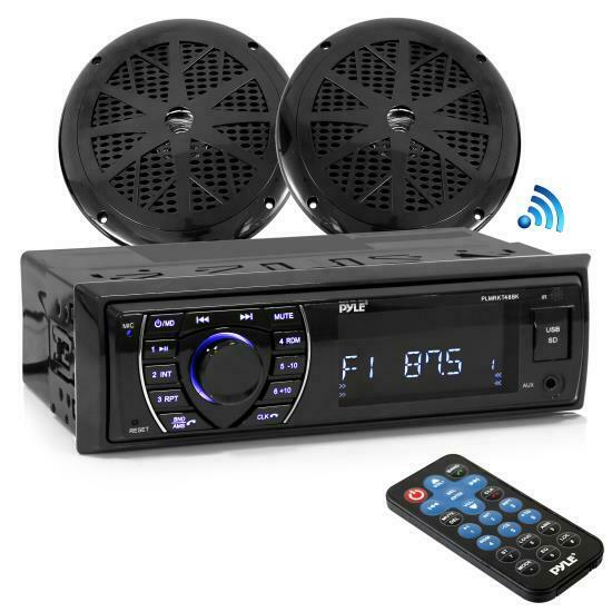Bluetooth Marine Mp3/usb/sd Am/fm Receiver Stereo & 5.25” Speaker Kit