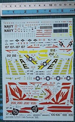 1/72 decals F-14A TOMCAT for model kits 64109e