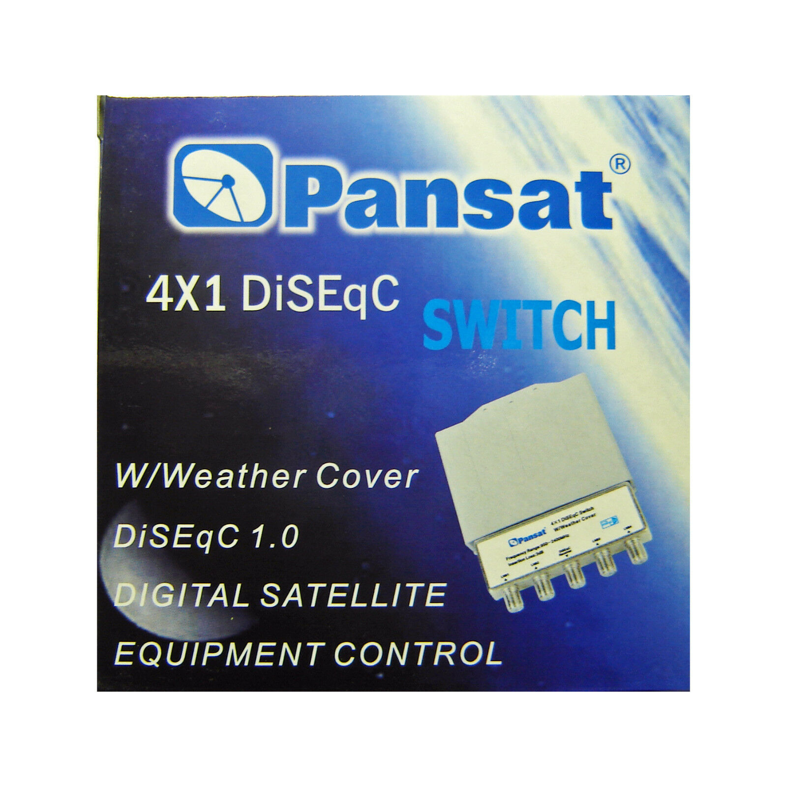 PANSAT 4x1 DiSEqC Switch 2.0 OUTDOOR Weather Weatherproof Cover Satellite FTA
