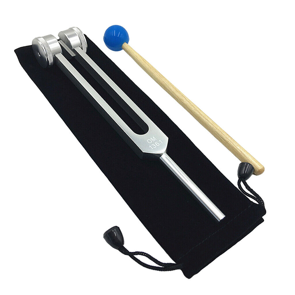 Durable 136.1hz Aluminum Alloy Tuning Fork With Mallet For Meditation Prayer
