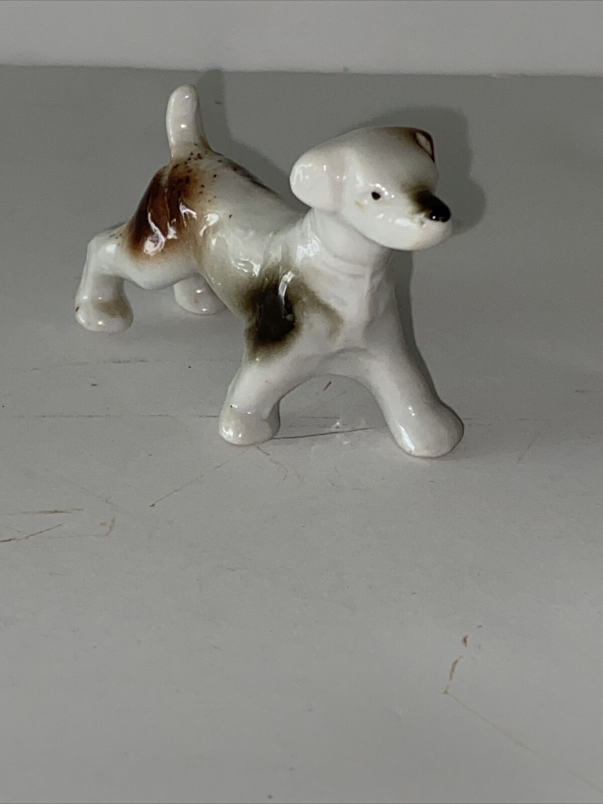 Vintage Terrier Dog Porcelain Figurine Made In Japan 3.5” X 2”