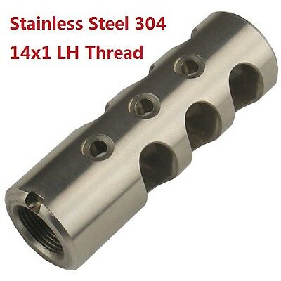 Stainless Steel 14x1 LH Thread Competition Muzzle Brake Device For 7.62x39mm