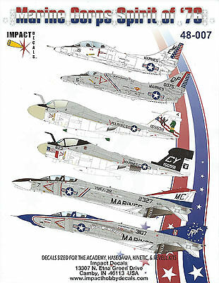 Impact Decals 48-007 USMC Spirit of '76 A-4E, TA-4J, F-4B, RF-4B, A-6E, EA-6A