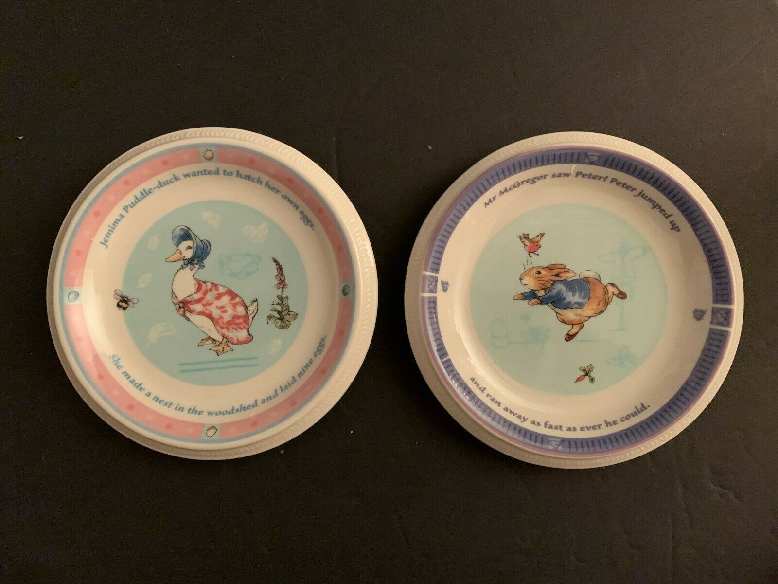 Wedgwood Beatrix Potter Peter Rabbit & Jemima Puddle Duck Plates Warne 2001