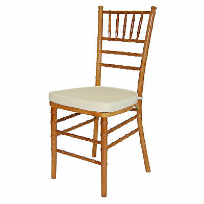 Pre Chiavari Wood Chair With Natural And Ivory Cushion 1876