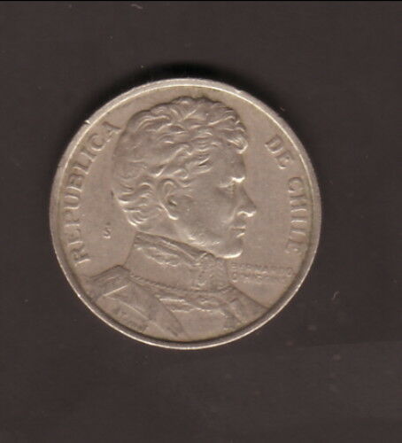 Chile--1975--1 Peso Coin--bernardo O'higgins