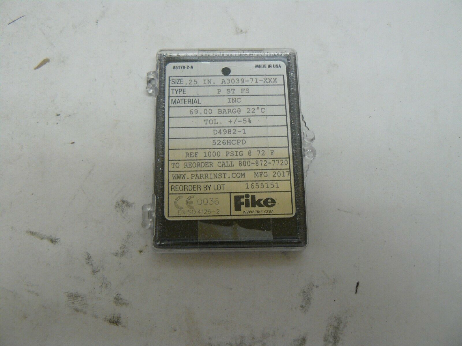 Fike A3039-71-xxx Parr 526hcpd Inconel Rupture Disk 1000 Psi New