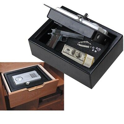 Digital Drawer Gun Safe Keypad Lock Pistol Cash Storage Box Home Office Security