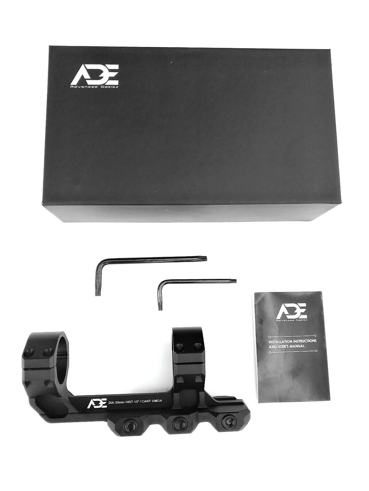 Ade Advanced Optics PS001C 30mm Flat Top Offset Cantilever One Piece Rifle Scope
