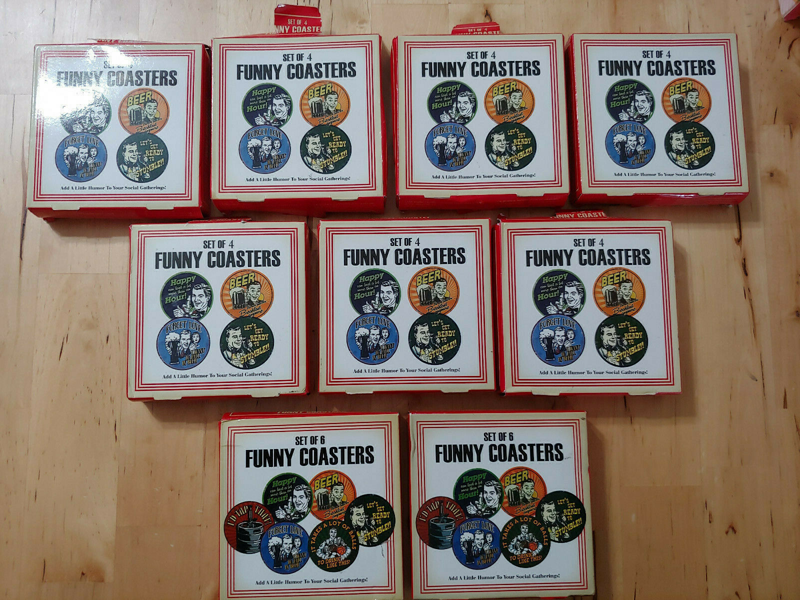 NEW Lot Pack of 9 Funny Coasters (40 total) 550
