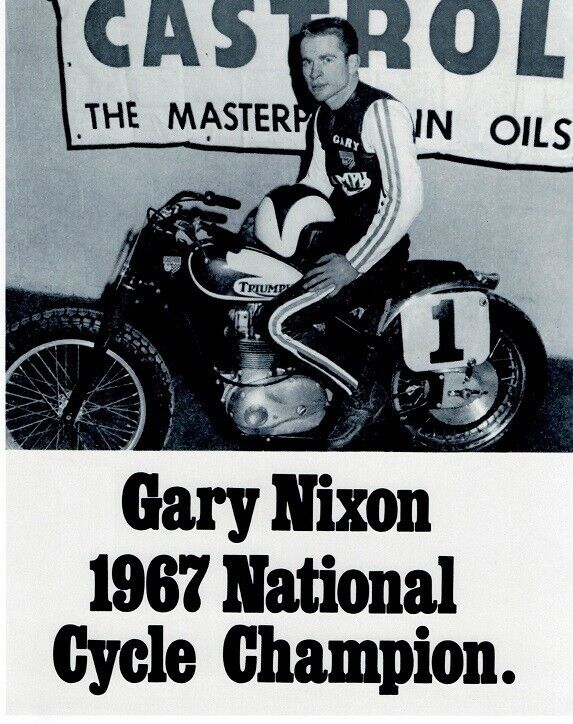1967 Gary Nixon Ama Grand National Motorcycle Champion 8x10