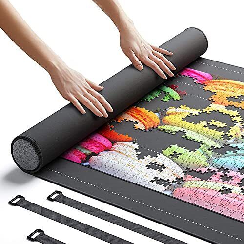 Newverest Jigsaw Puzzle Mat Roll Up Saver Pad 46” x 26” Portable Up to 1500 p...