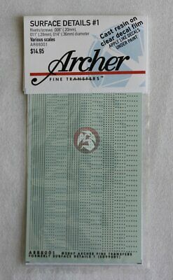 Archer (various Scales) Assorted Small Rivets & Fastener Heads (3 Types) Ar88001