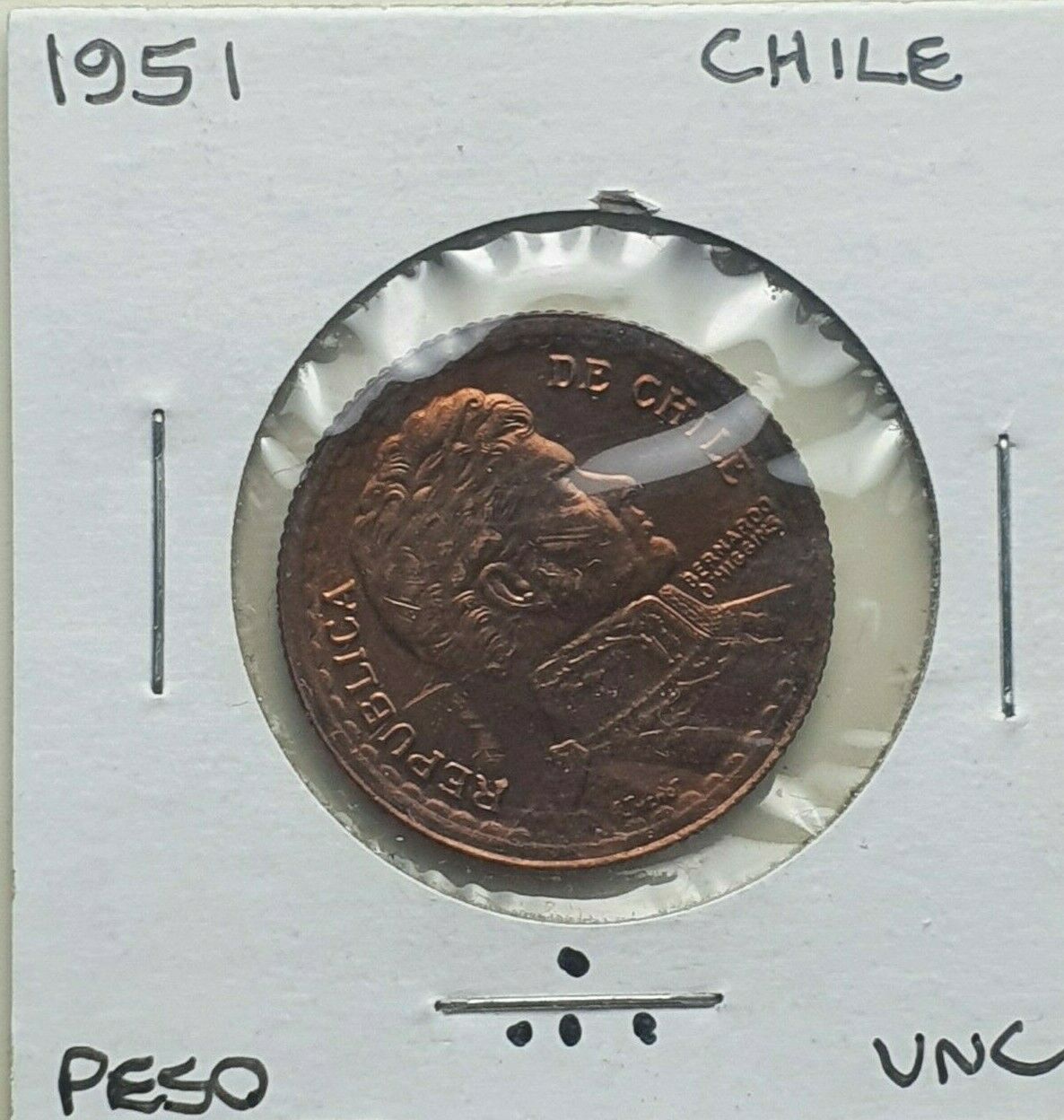 1951 Chile 1 peso coin uncirculated