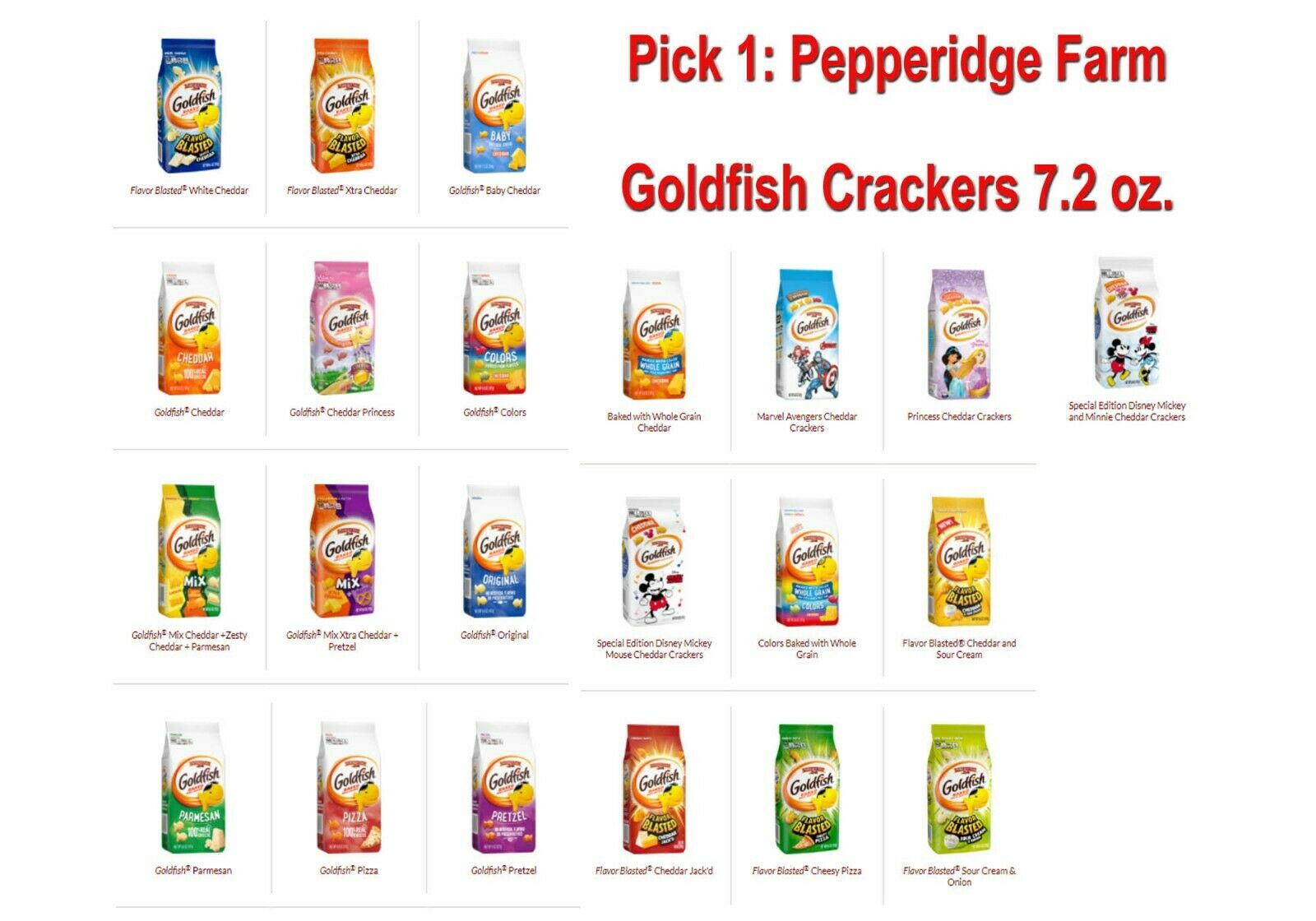 🔴  Pick 1 🐠 Pepperidge Farm Goldfish Crackers 🐠