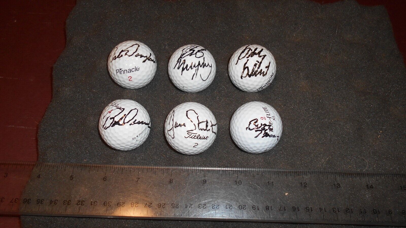 6 Hand Signed Autograph Pro Golfer Balls B Murphy D Douglass B Duval G Gilbert +