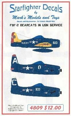 STARFIGHTER DECALS 1/48 F8F2 BEARCATS USN SERVICE | 4809