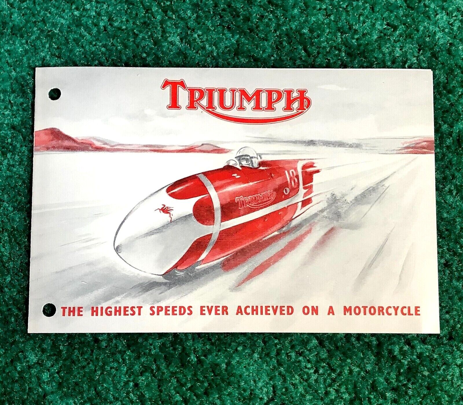 Rare Orig 1956 Triumph Motorcycle Brochure Bonneville 193 Mph Speed Record 1955