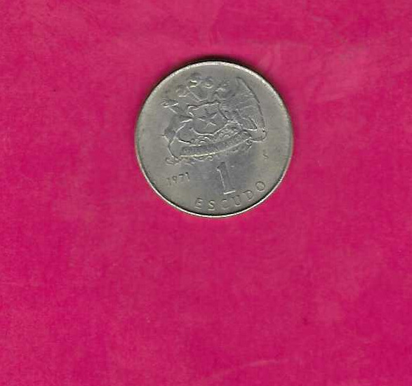 CHILE CHILEAN KM197 1971 XF-SUPER CIRCULATED OLD VINTAGE ESCUDO COIN