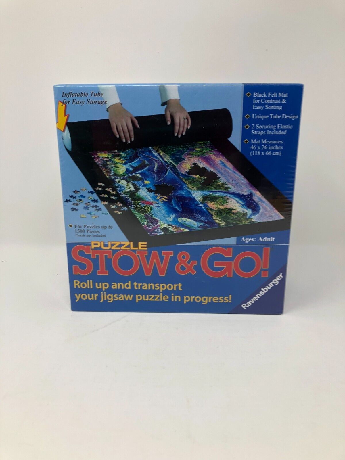 Ravensburger Puzzle Stow And Go Storage Roll up Mat 1500 Pcs 46x26 Inches Sealed