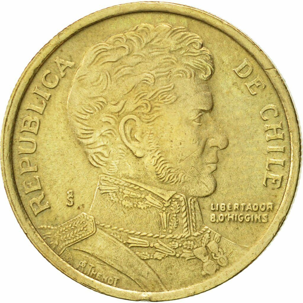 [#422737] Chile, 10 Pesos, 2003, Santiago, AU(55-58), Aluminum-Bronze, KM:228.2