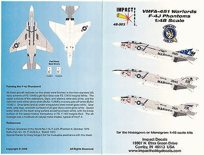 Impact Decals 48-003 VMFA-451 F-4J Phantoms