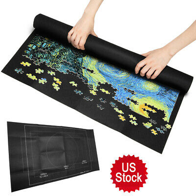 Hot! Jigsaw Puzzle Storage Mat Roll Up Puzzle Felt Storage Pad Up To 1500 Pieces