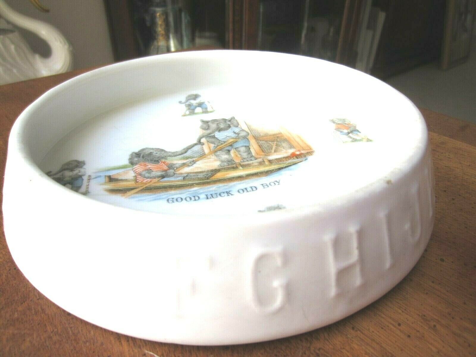 Vintage Germany Porcelain Baby Dish With Alphabet Around Side, 1.5" High By 6.5"
