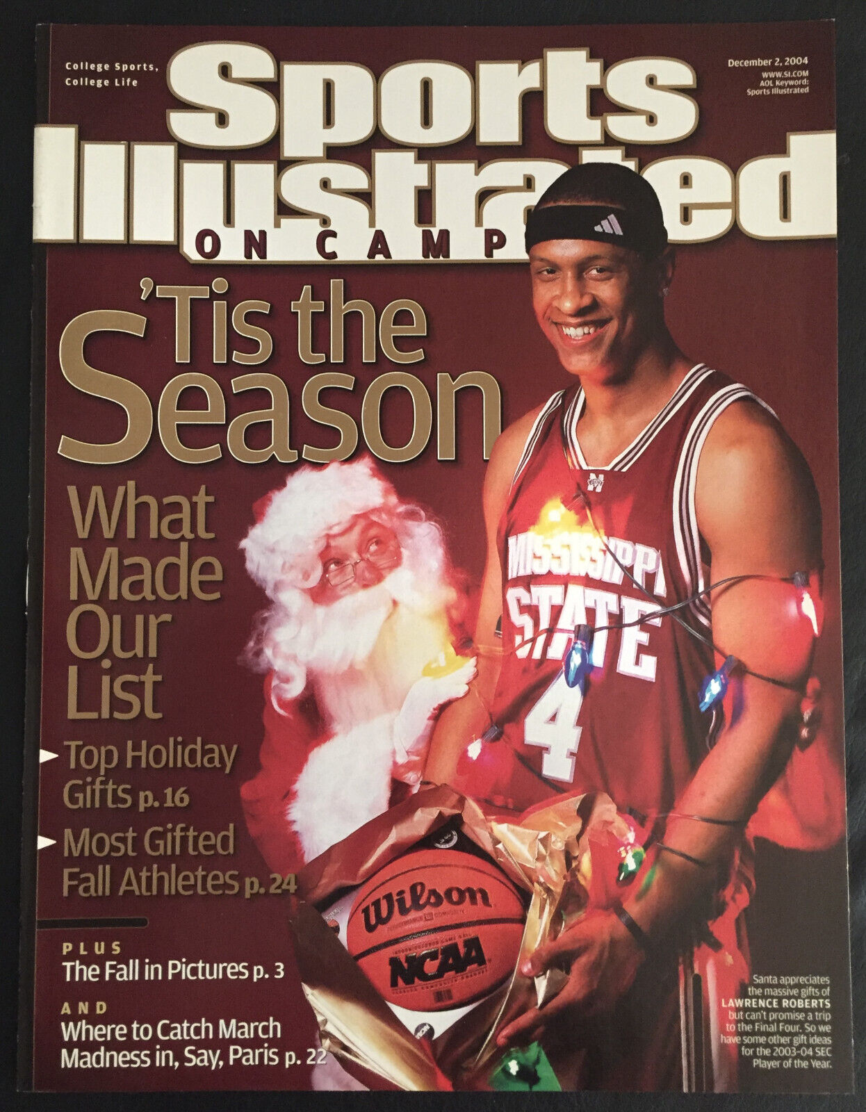 LAWRENCE ROBERTS MISSISSIPPI STATE 2004 SPORTS ILLUSTRATED ON CAMPUS MAGAZINE SI