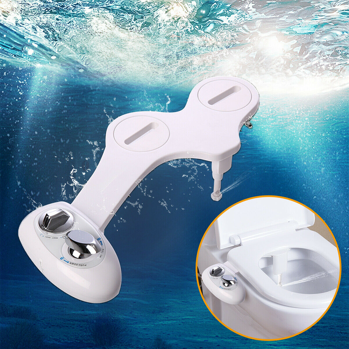 Adjustable Self-cleaning Nozzle,non-electric Water Spray Bidet Toilet Seat