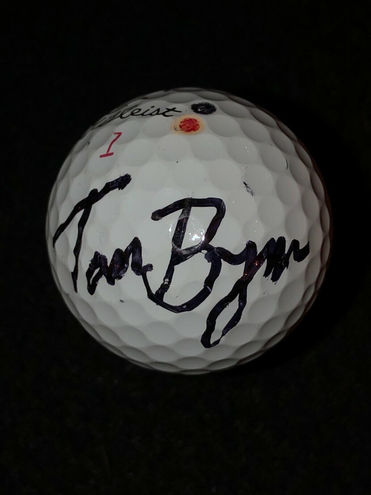 Pga Pro Tom Byrum - Autographed Titleist Golf Ball Hand Signed Course Used