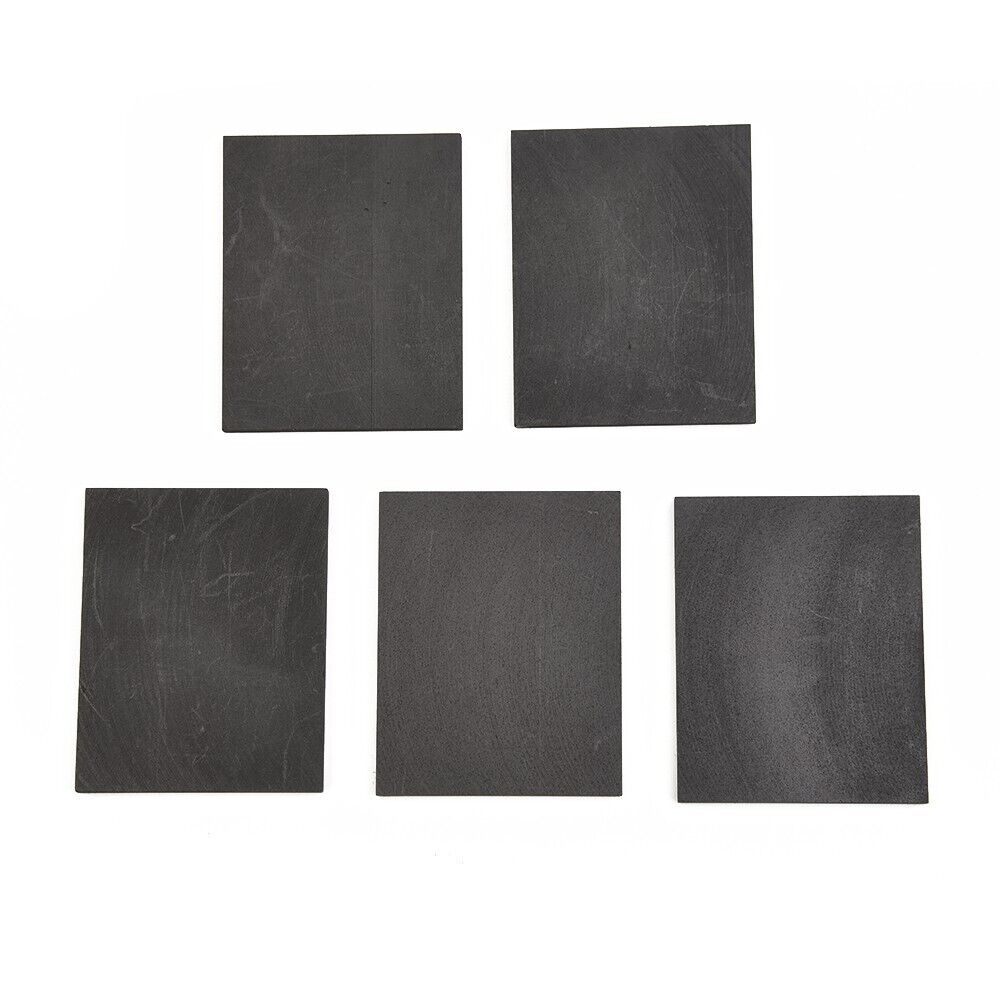 5pcs 99.99% Pure Graphite Electrode Rectangle Plate Sheet Set Kit 50*40*3mm-gray