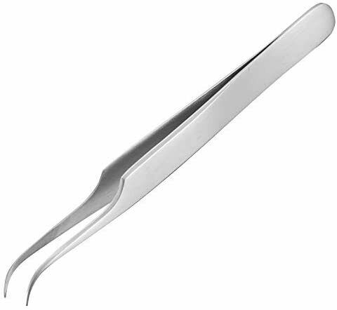 Fine Tipped Stainless Steel Tweezers (curved Style), 120mm Long. E... From Japan